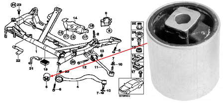 31129068753 BMW Buje del brazo de suspensión delantero superior