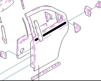 60620851 Fiat/Alfa/Lancia moldura puerta trasera izquierda