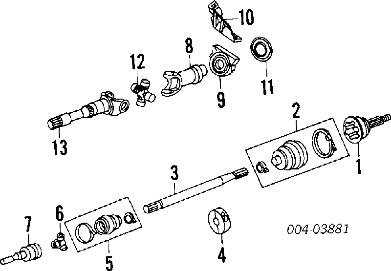 4505904 Chrysler fuelle, árbol de transmisión delantero interior