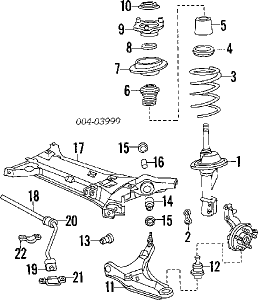 Barra oscilante, suspensión de ruedas delantera, inferior derecha para Chrysler Voyager 