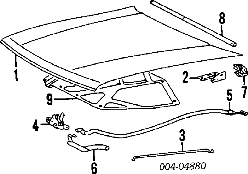 Bisagra, capó del motor derecha MB401250 Mitsubishi