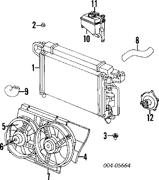 Armazón radiador para Chrysler LHS 