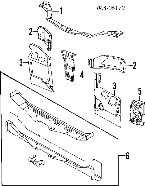 Soporte de radiador superior (panel de montaje para foco) para Dodge Neon 