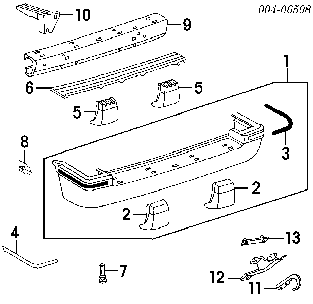 55255338 Chrysler soporte amplificador para parachoques trasero