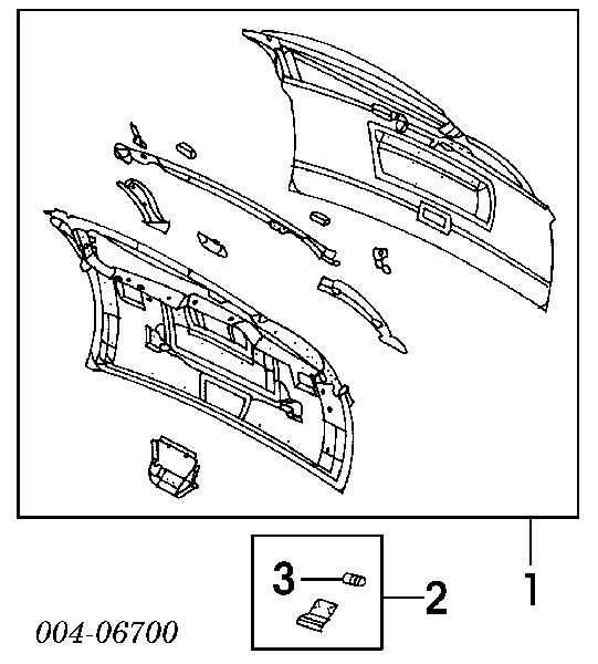 Puerta Trasera de maletero (3/5a Puerta Trasera) para Chrysler Voyager (RG, RS)