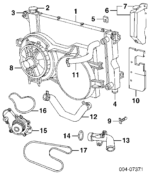 Radiador refrigeración del motor K04682785AB Fiat/Alfa/Lancia