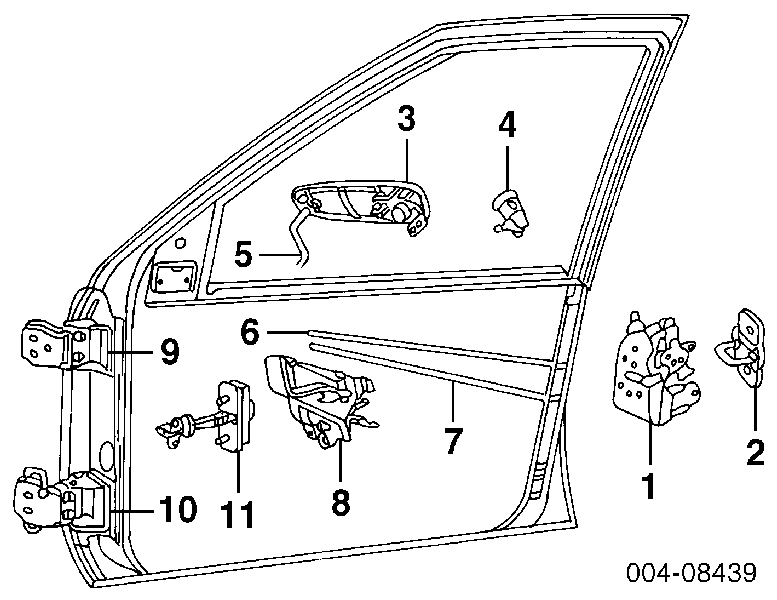 55363417AA Chrysler bisagra de puerta delantera derecha