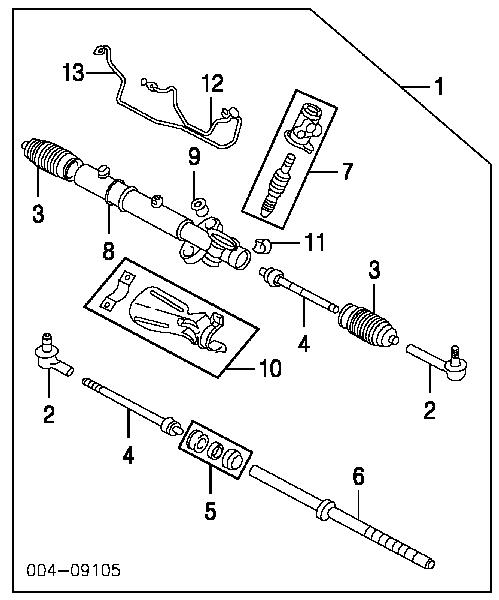 Suspensión, mecanismo de dirección para Mitsubishi Galant 