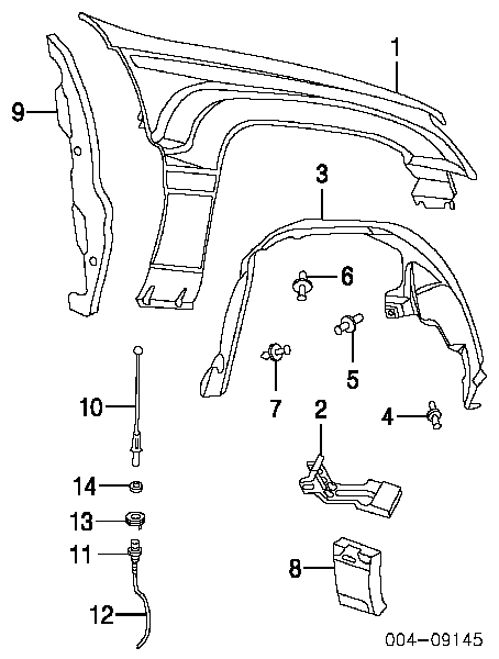 5015766AA Chrysler moldura de guardabarro delantero derecho