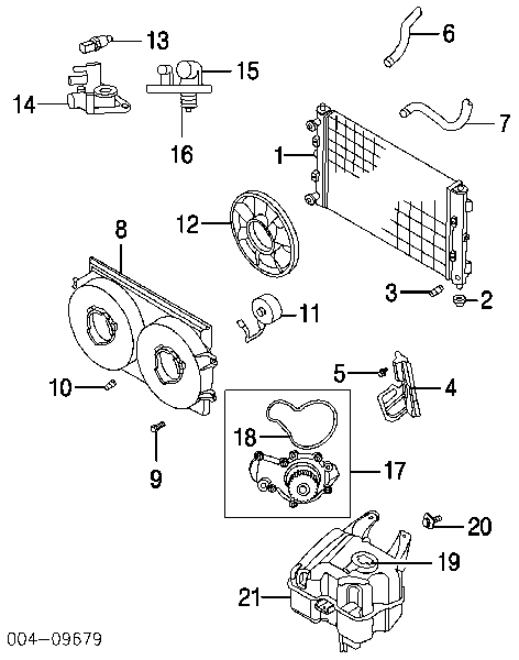 Armazón radiador para Chrysler Sebring (JR)