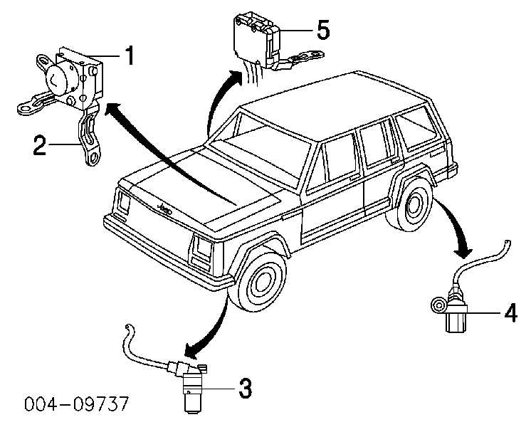 Sensor ABS trasero izquierdo K56041509AA Fiat/Alfa/Lancia