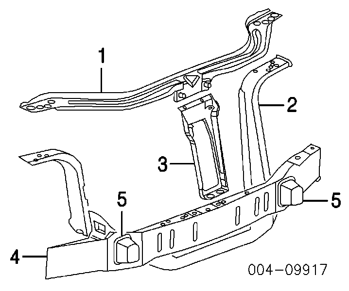 55176756AD Chrysler soporte de radiador inferior (panel de montaje para foco)