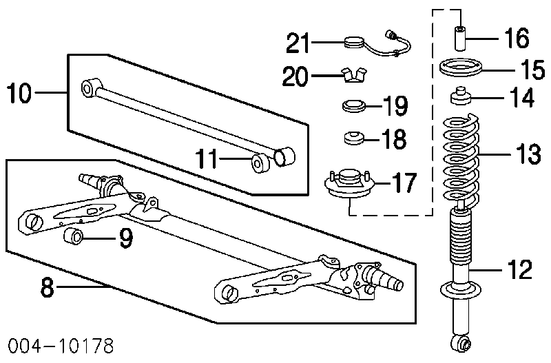 Suspensión, cuerpo del eje trasero MB515500 Mitsubishi