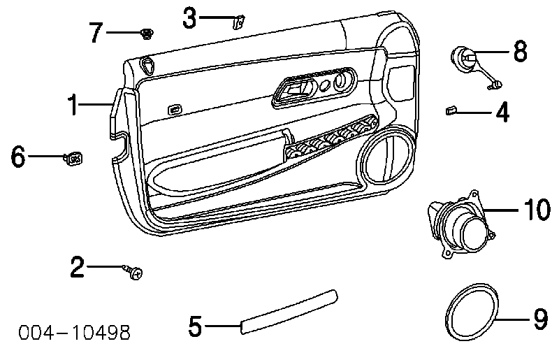 6104897AA Chrysler clips fijación, revestimiento puerta