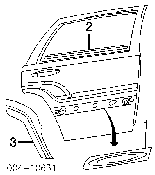 K5GF39ZBJAC Fiat/Alfa/Lancia moldura puerta trasera izquierda