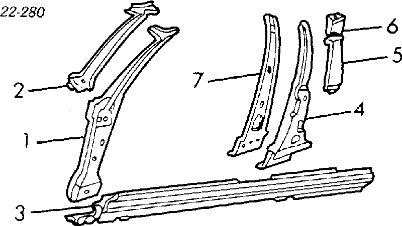Umbral de puerta, derecha para Audi 80 (89, 89Q, 8A, B3)