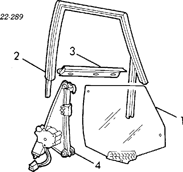 Mecanismo alzacristales, puerta trasera derecha Audi 90 (81, 85, B2)