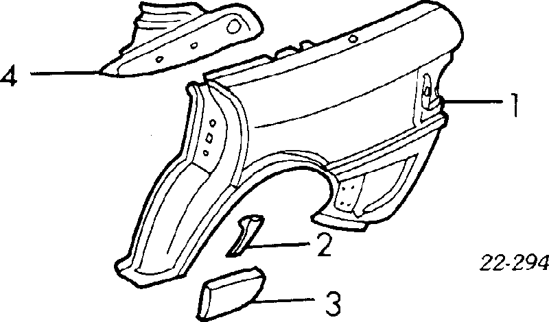 Guardabarros trasero izquierdo para Audi 80 (89, 89Q, 8A, B3)