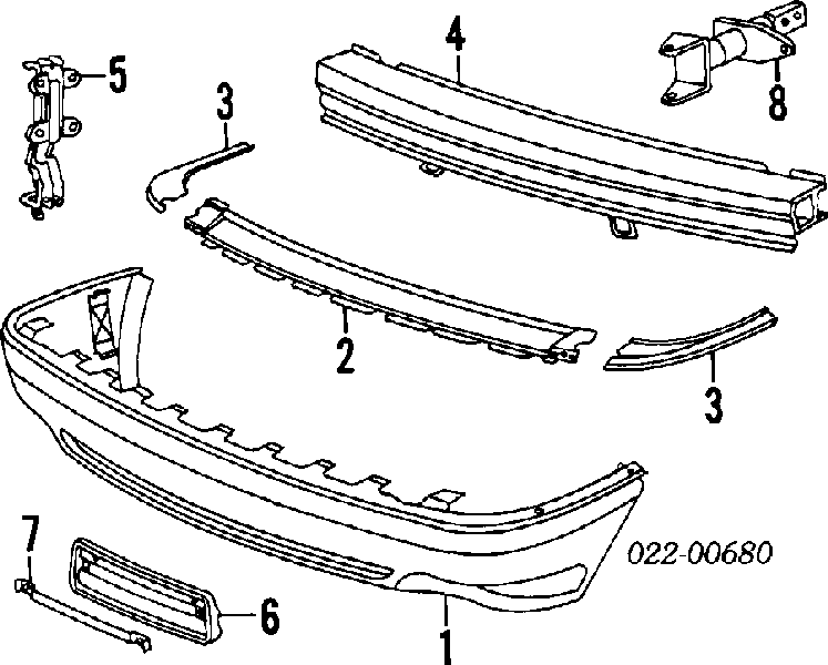 Soporte de parachoques trasero exterior para Audi 100 (4A, C4)