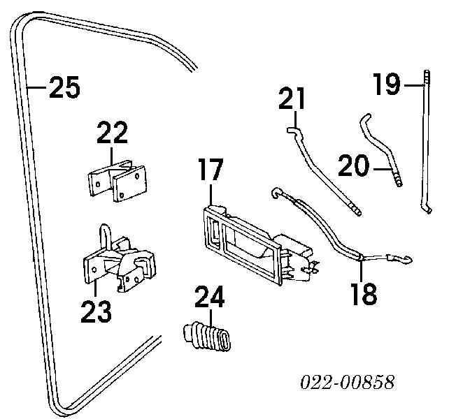 Cable de accionamiento, desbloqueo de puerta delantera para Audi A6 (4A, C4)
