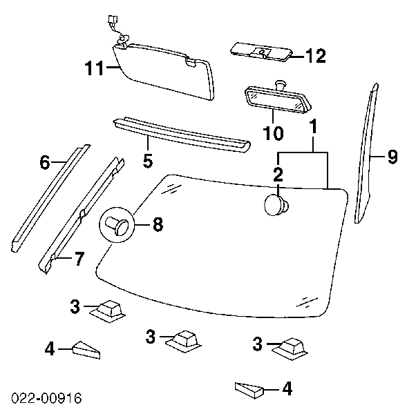 Moldura de parabrisas superior para Audi A4 (8D5)