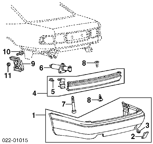 Refuerzo paragolpes trasero para Audi A8 (4D2, 4D8)