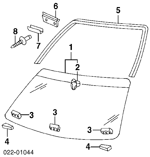 Moldeado del parabrisas para Audi A8 (4D2, 4D8)
