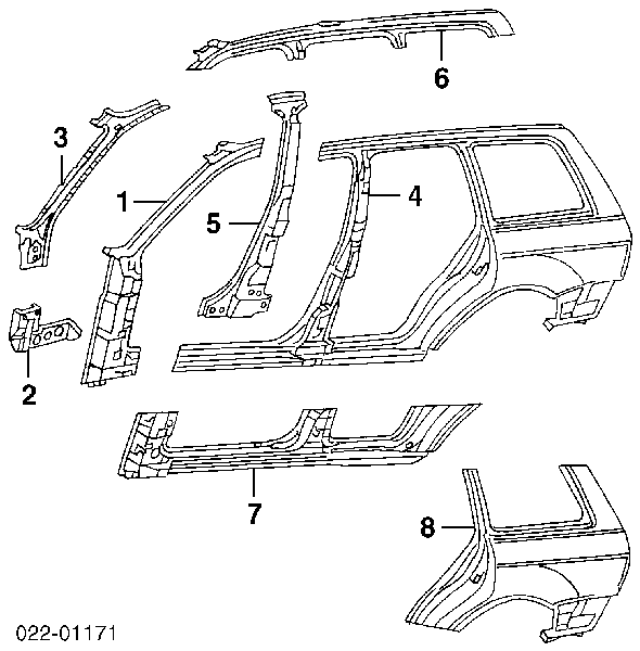 Guardabarros trasero izquierdo para Audi A4 (8D5)