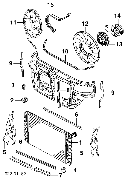 8D0959455J VAG ventilador (rodete +motor refrigeración del motor con electromotor completo)