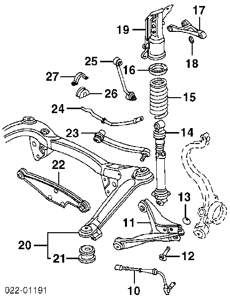Brazo suspension inferior trasero izquierdo/derecho para Audi A4 (8D2)