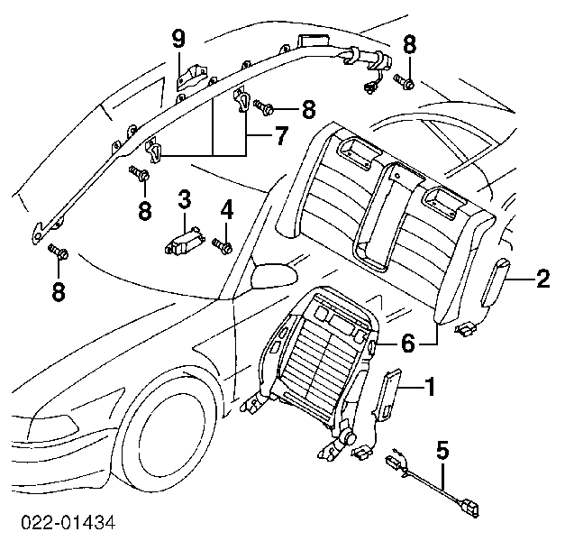 Airbag de cortina lateral derecha Audi A6 (4B, C5)