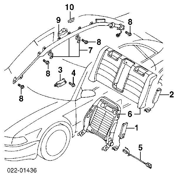 Airbag de cortina lateral derecha Audi A6 (4B, C5)