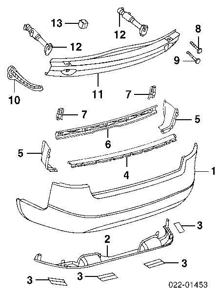 Soporte de guía para parachoques trasero, izquierda 4B9807453D VAG