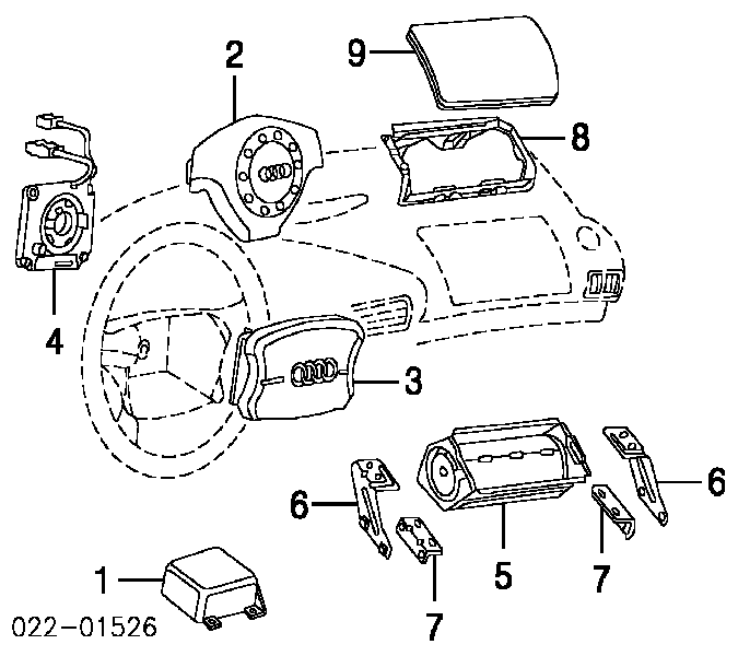 Airbag lateral lado conductor para Audi A4 (8D2)