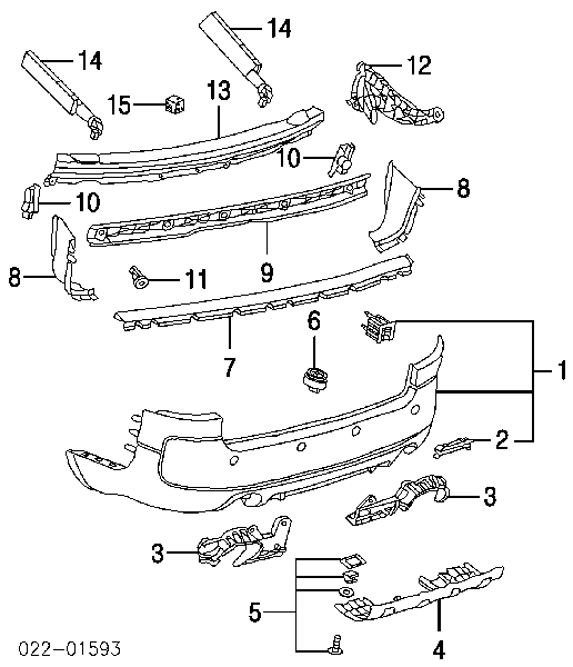 Soporte de parachoques trasero central para Audi A6 (4B, C5)