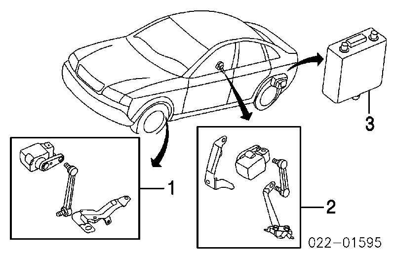 Sensor, nivel de suspensión neumática, trasero derecho 4Z7616572 VAG/Audi