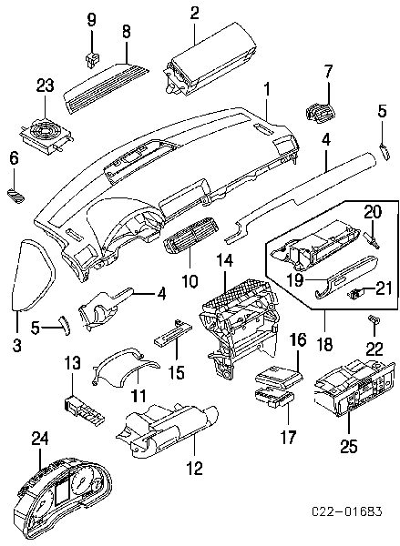 Panel revestimiento salpicadero para Audi A4 (8E2)