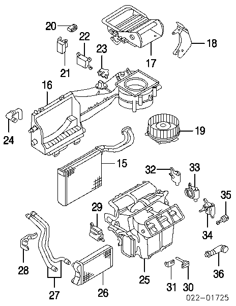 Evaporador, aire acondicionado 92293 Nissens