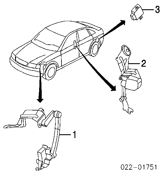 Sensor, nivel de suspensión neumática, trasero 8E0616571D VAG/Audi