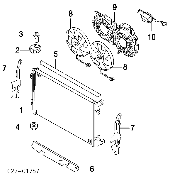 Deflector de aire, radiador, izquierdo para Audi A4 (8E2)