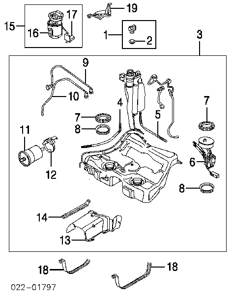 Sensor de nivel de combustible para Audi A3 (8VS)