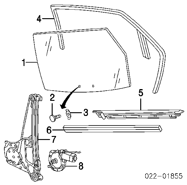 Luna lateral trasera derecha para Audi A6 (4B, C5)