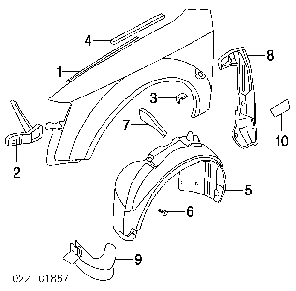 811863203A VAG clips de fijación de pasaruedas de aleta delantera