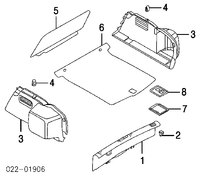 Manija del estante del maletero para Audi A8 (4H_)