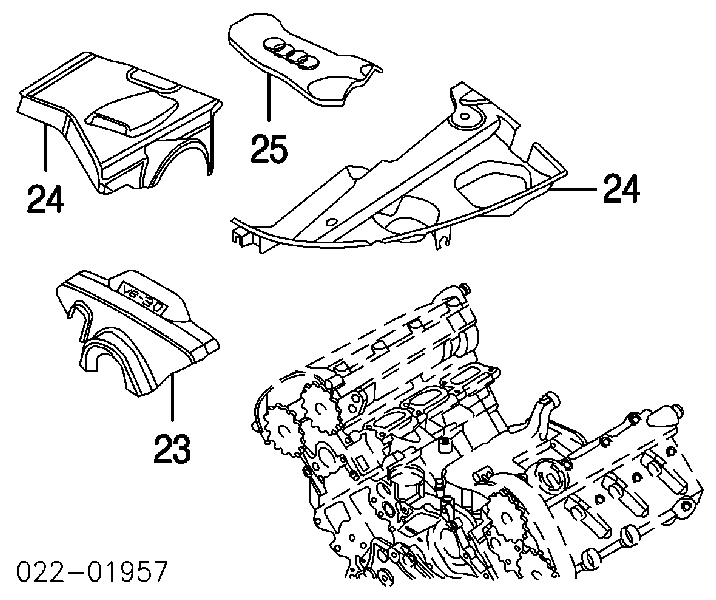 Tapa del motor decorativa para Audi A6 (4F2)