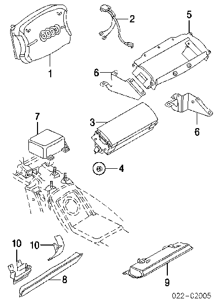 Airbag en el lado del conductor Audi A8 D3 (4E2, 4E8)