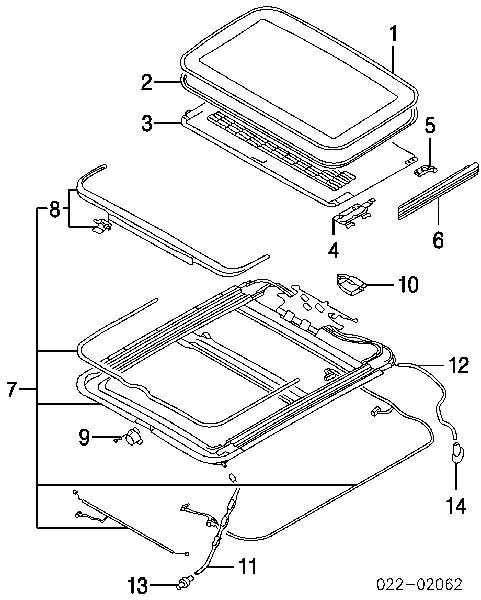 Tapa de techo solar para Audi A8 (4E2, 4E8)