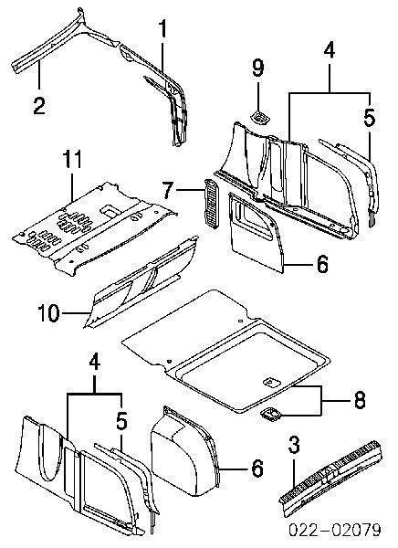 Cubierta de canaleta trasera izquierda para Audi A8 (4E2, 4E8)