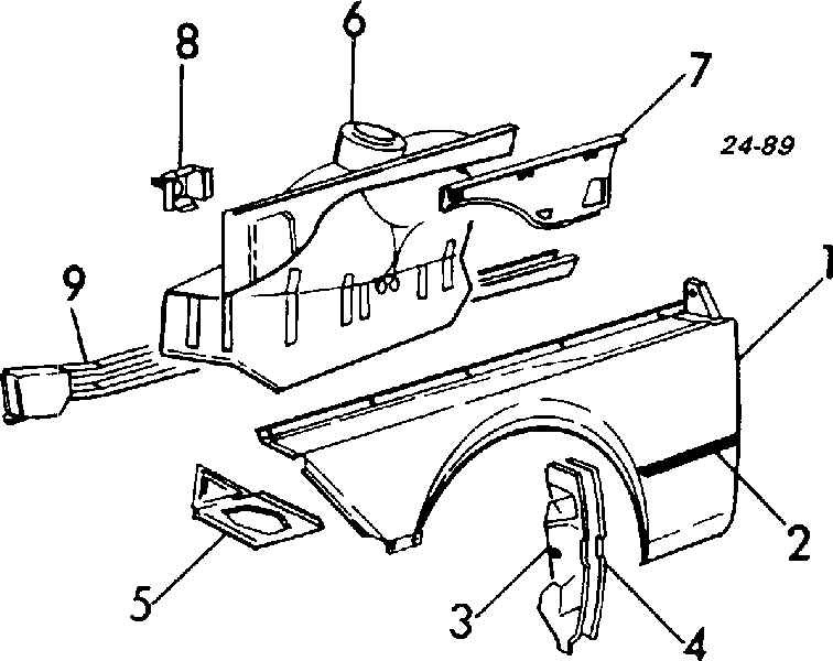 Moldura de guardabarro delantero izquierdo para BMW 3 (E21)