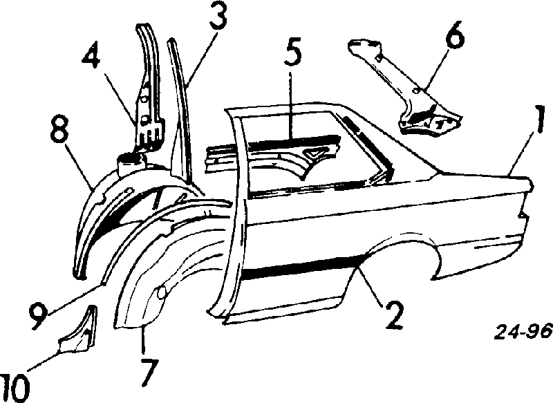 Moldura de guardabarro trasero izquierdo para BMW 3 (E21)